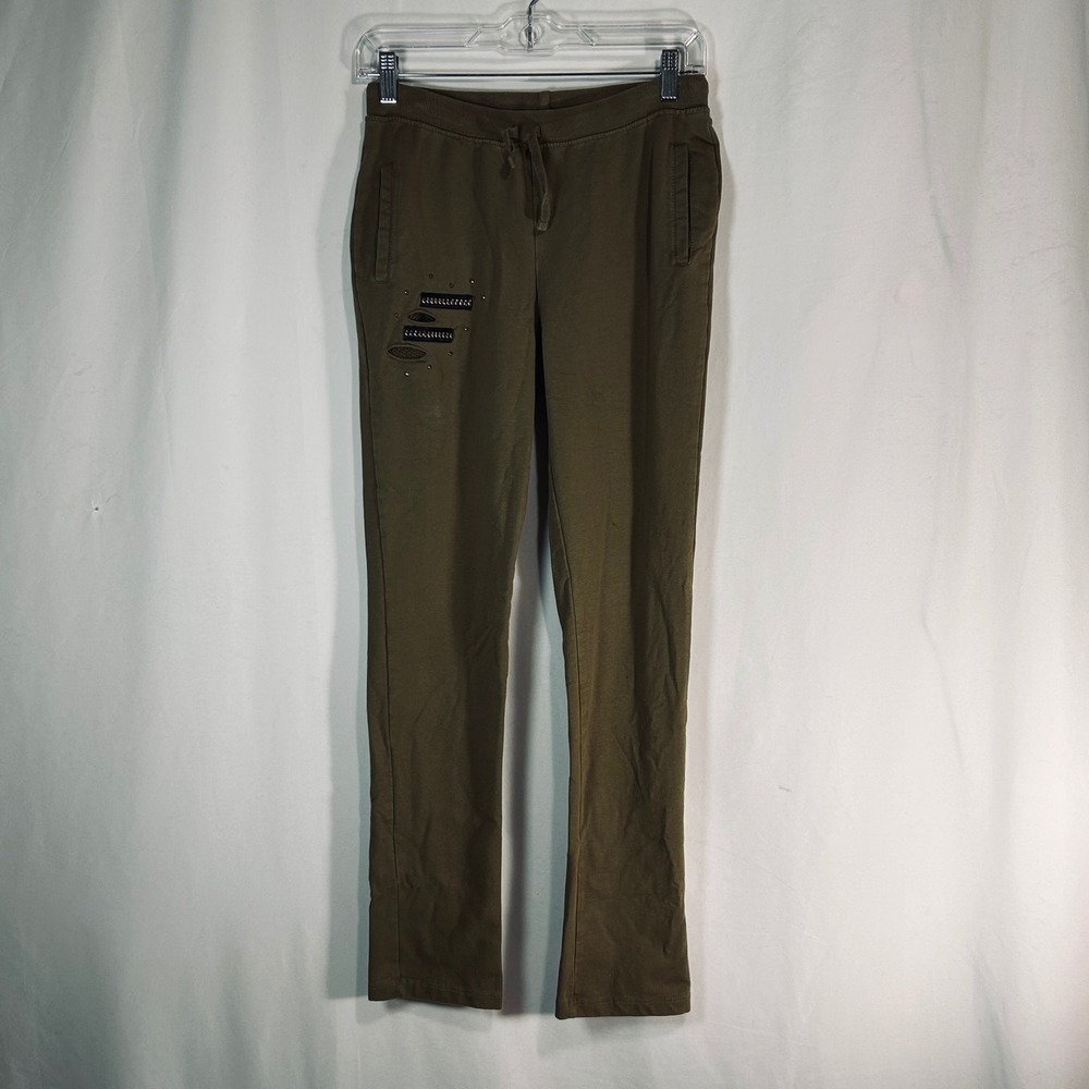 Linsea Girl Olive Green Embellished Distressed Joggers Studded Pants Girls 14/16